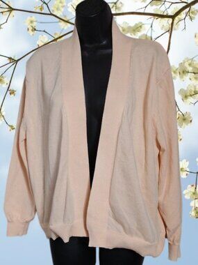 Women’s Open-Front Peach Color Cardigan Sweater Size large